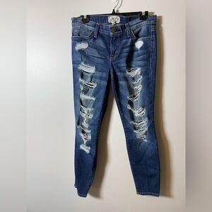 CURRENT/ELLIOTT | Stiletto Bennett Tattered Ripped Distressed Jeans Size 28